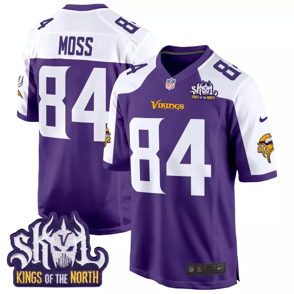 Randy Moss Minnesota Vikings Purple Alternate Game Jersey | King of the North Patch | Stitched Fan Gear for Men, Women & Youth
