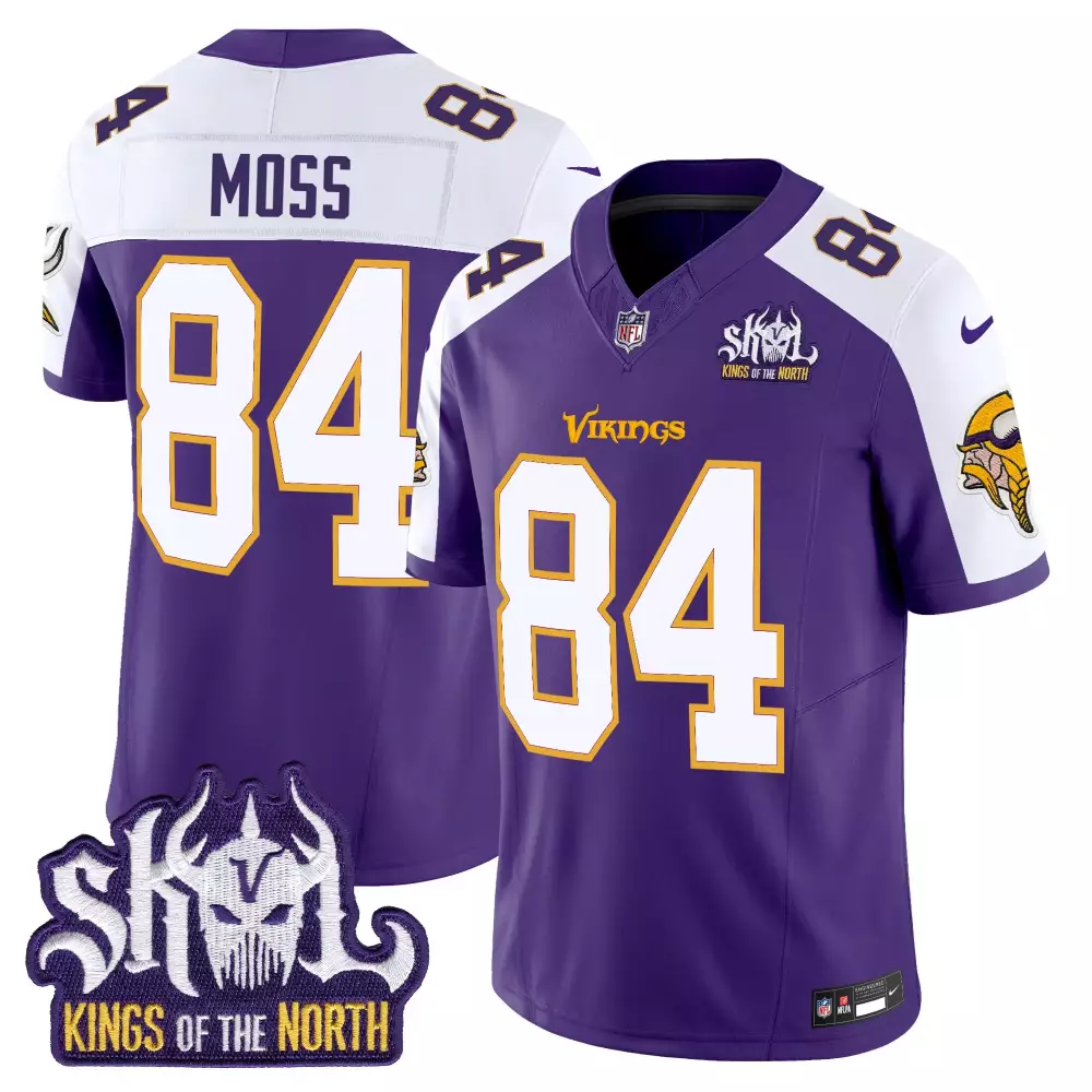 Randy Moss Minnesota Vikings Purple Alternate Throwback Vapor Limited Jersey V2 | King of the North Patch | Stitched Fan Gear for Men, Women & Youth