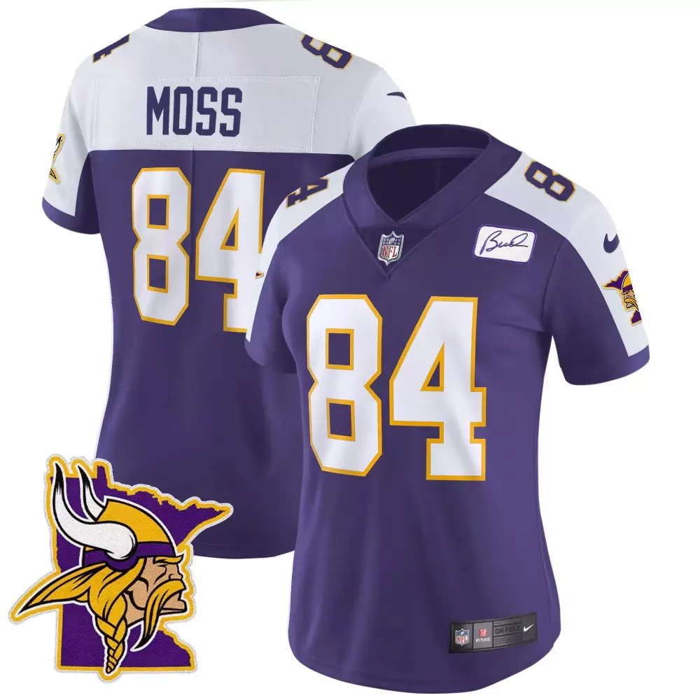 Randy Moss Minnesota Vikings Purple Alternate Women's Classic Limited Jersey | Bud Grant Patch V5 | Stitched Fan Gear for Women, Men & Youth