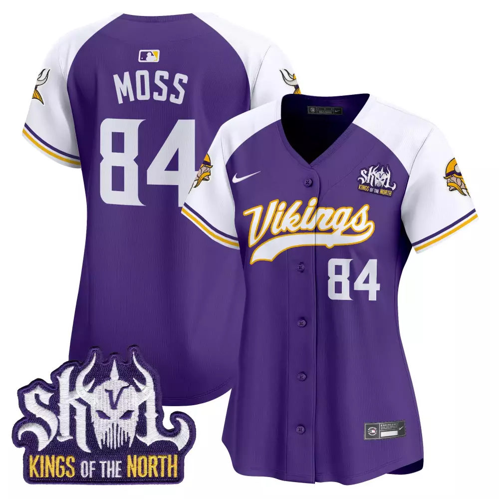 Randy Moss Minnesota Vikings Purple Alternate Women's Vapor Premier Limited Jersey | Kings of the North Patch | Stitched Fan Gear for Women, Men & Youth