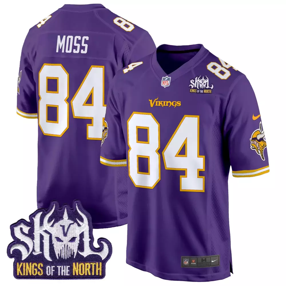 Randy Moss Minnesota Vikings King of the North Throwback Purple Jersey | Classic Stitched Fan Gear | For Men, Women & Youth