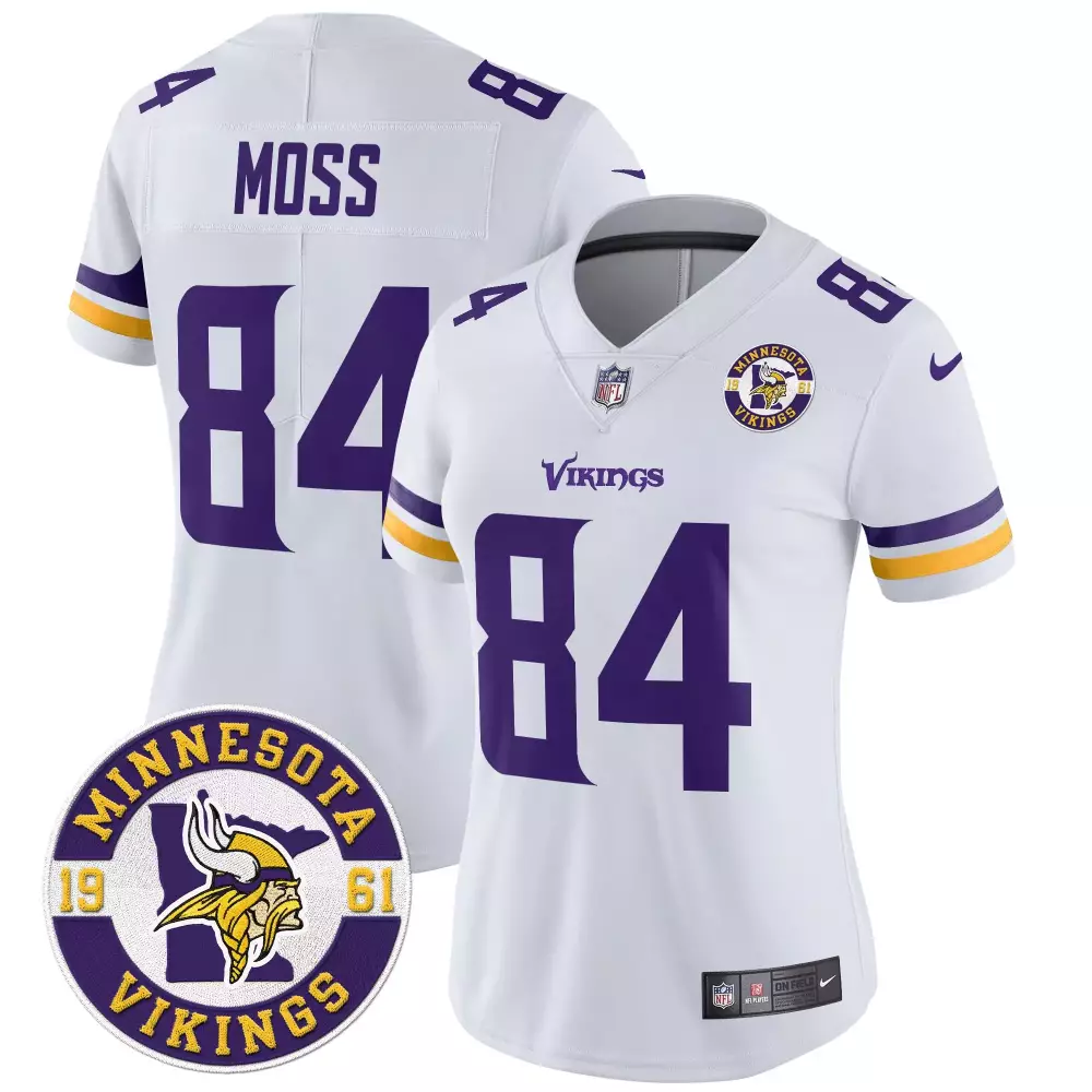 Randy Moss Minnesota Vikings 2024 Vapor Limited Jersey V2 | Stitched White | Fan Gear for Women | For Men, Women & Youth