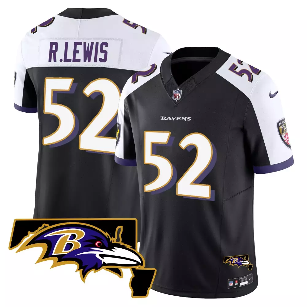 Ray Lewis Baltimore Ravens Black Alternate Jersey | Maryland Patch | Vapor Limited Edition | Stitched Fan Gear | For Men, Women & Youth