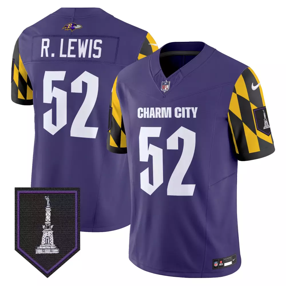 Ray Lewis Baltimore Ravens City Edition Patch Vapor Limited Jersey | Stitched Design | Fan Gear for Men, Women & Youth