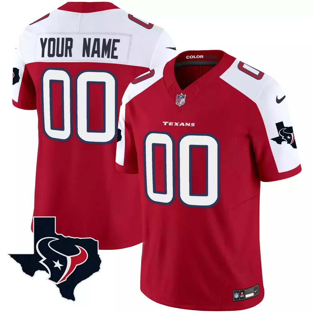 Red Alternate Houston Texans Men Color Rush Legend Vapor Custom Jersey V2 | All Stitched | For Men, Women & Youth