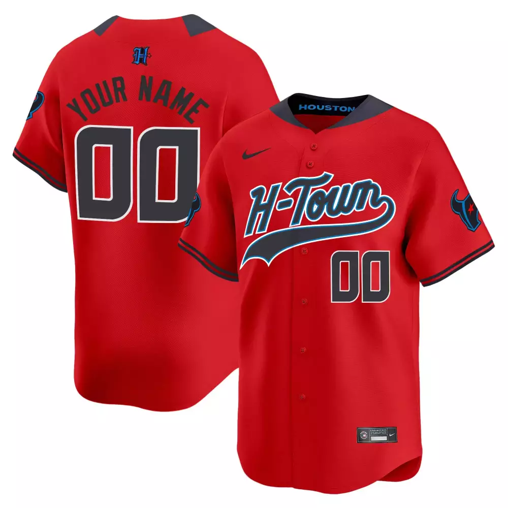 Red Houston Texans Men 2024 Baseball Custom Jersey V2 | All Stitched | For Men, Women & Youth