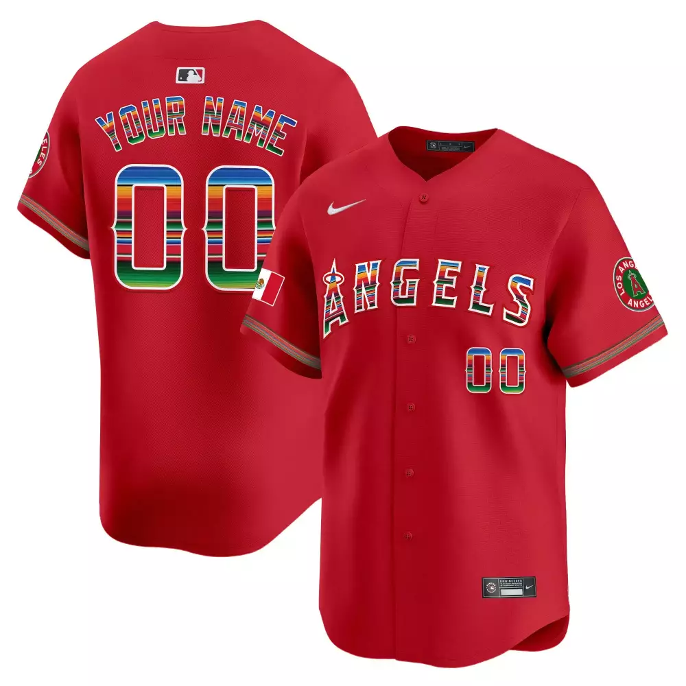 Los Angeles Angels Men's Red Mexico Vapor Premier Limited Custom Jersey | All Stitched | For Men, Women & Youth
