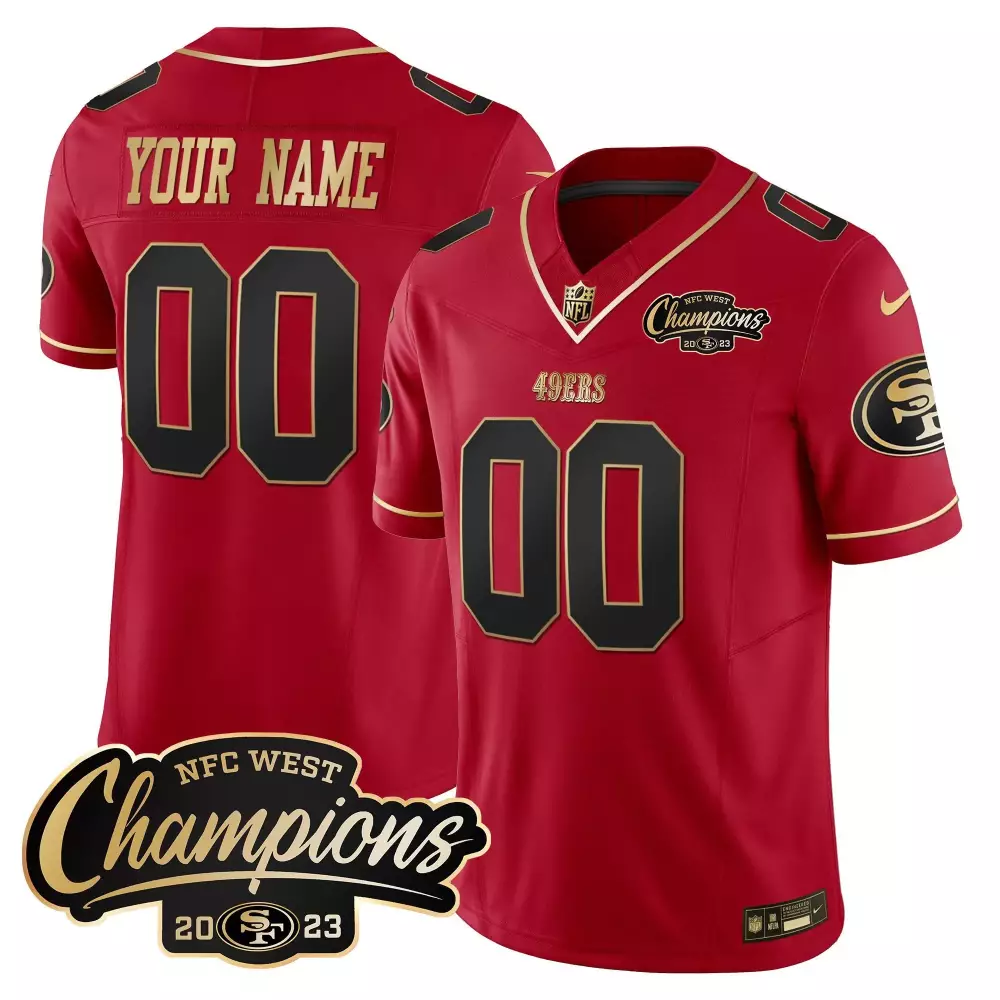 Men's San Francisco 49ers NFC West Champions Patch Vapor Custom Jersey | Celebrate the Victory | Fan Gear for Game Day | For Men, Women & Youth