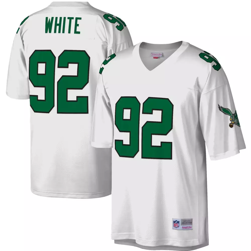 Reggie White Philadelphia Eagles Big & Tall 1990 Legacy Jersey | All Stitched White | For Men, Women & Youth