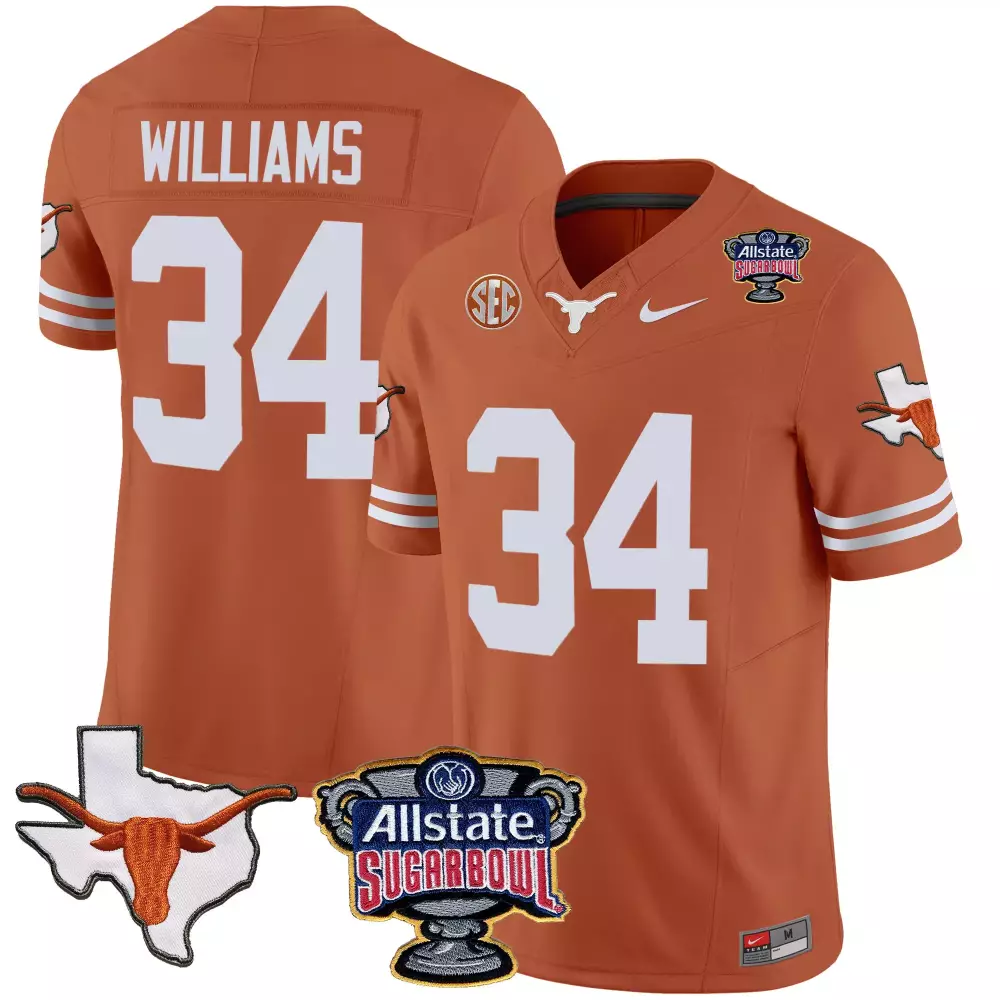 Ricky Williams Texas Orange Men’s Texas Longhorns State Map SEC Patch ...