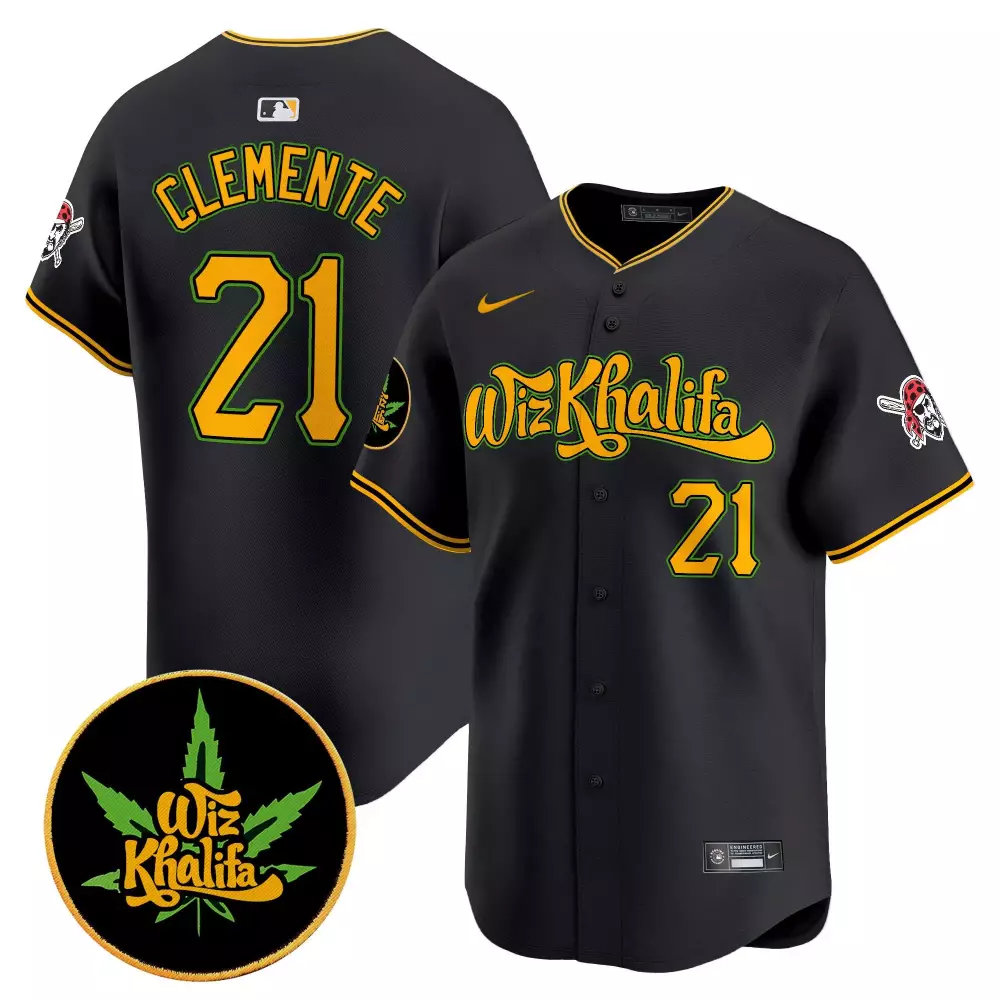 Roberto Clemente Black Vapor Premier Limited Jersey | Pittsburgh Pirates Fan Gear | Stitched for Men, Women & Youth
