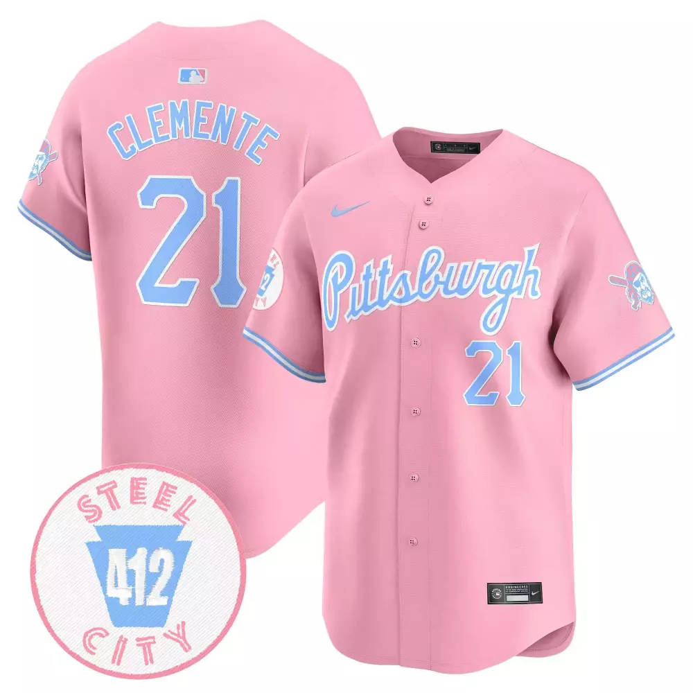 Roberto Clemente Pink Unisex Pittsburgh Pirates Bubblegum Pink Vapor Premier Limited Jersey | All Stitched | Fan Gear for Men, Women & Youth