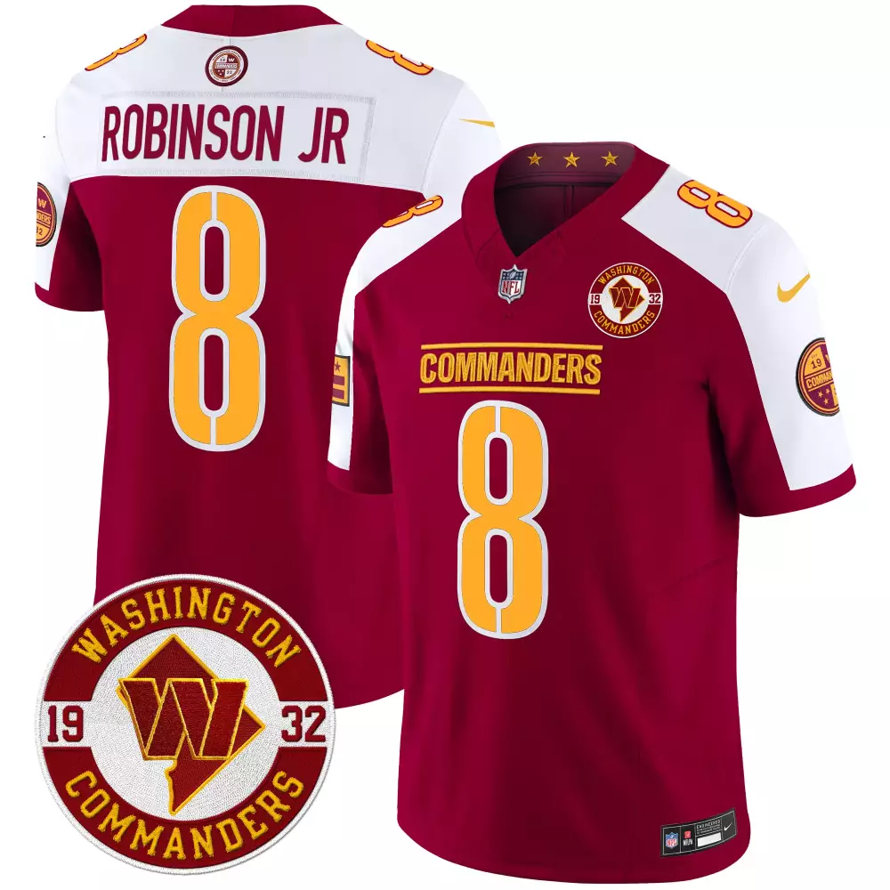 Robinson Jr. Burgundy Alternate Men's Washington Commanders 2024 Vapor Limited Jersey | Est 1932 Patch | For Game Day | For Men, Women & Youth