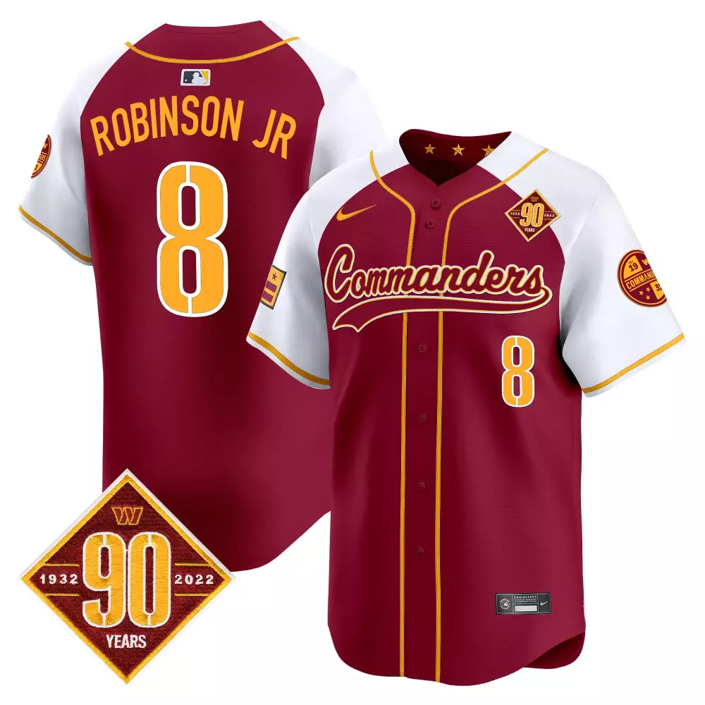 Robinson Jr. Burgundy Alternate Vapor Premier Limited Jersey | Washington Commanders 90th Anniversary | Stitched Fan Gear | For Men, Women & Youth