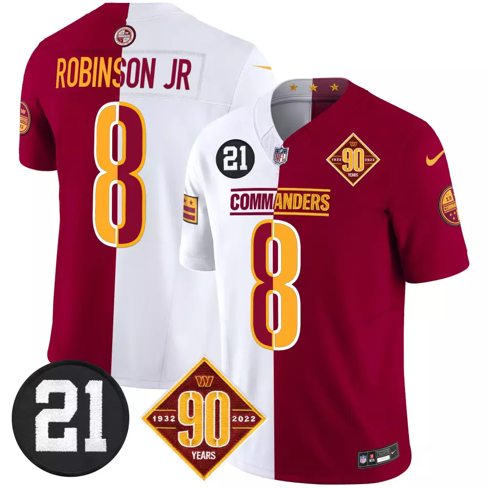 Robinson Jr. Half Men's Washington Commanders 90th Sean Taylor Patch Vapor Limited Jersey | All Stitched | Game Day Outfit for Men, Women & Youth