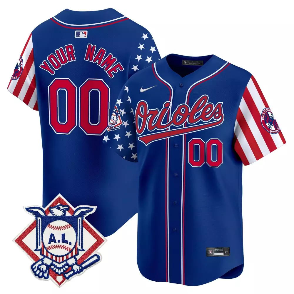 Royal Baltimore Orioles 2024 Fourth of July Vapor Premier Jersey | Custom All Stitched | Limited Edition Fan Gear | For Men