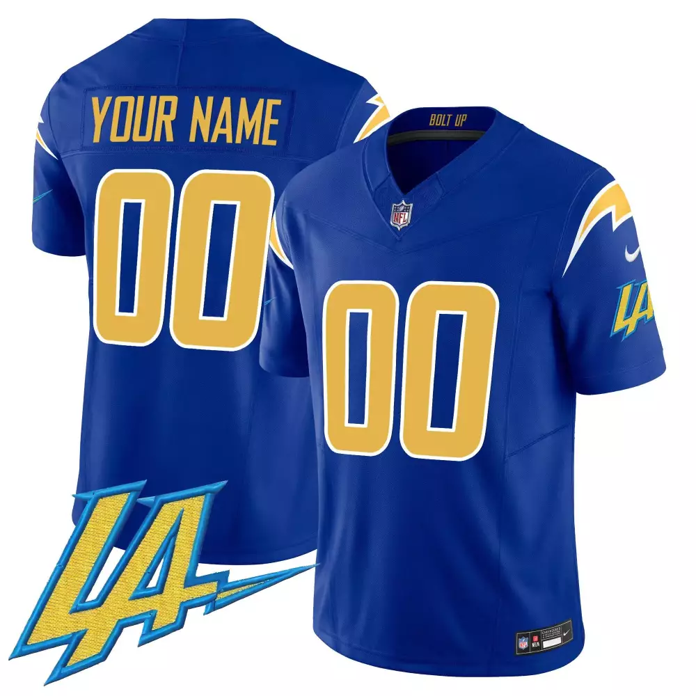 Royal Men Los Angeles Chargers Vapor Limited Custom Jersey V2 | All Stitched | Fan Gear for Men