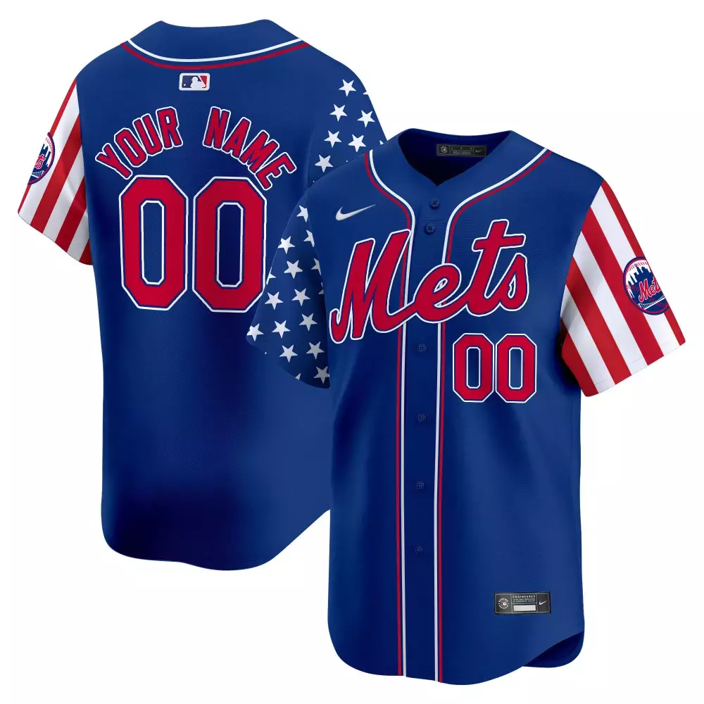 Royal Men New York Mets 2024 Independence Day Vapor Premier Jersey | Stitched Limited Edition Custom Gear | For Men, Women & Youth