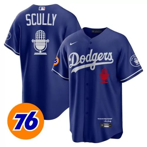 Vin Scully Dodgers 67 Jersey | Royal Style | Celebrate with Fan Gear | For Men, Women & Youth