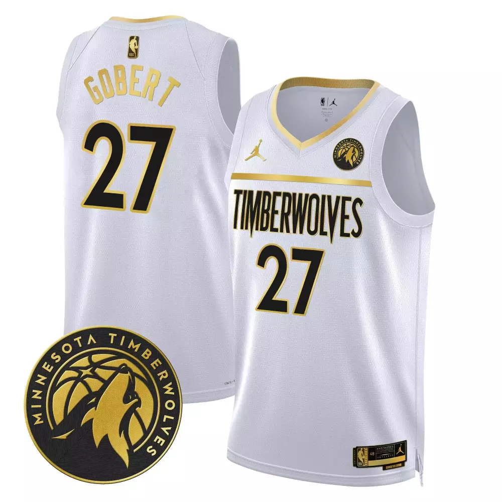Rudy Gobert Minnesota Timberwolves Swingman Jersey V2 | White Gold Stitched | Limited Edition Fan Gear | For Men, Women & Youth