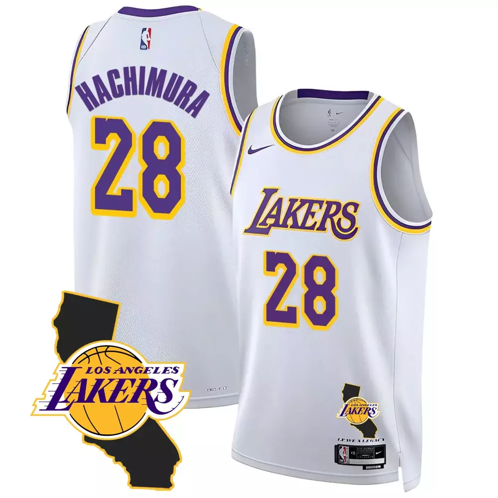 Rui Hachimura Association Men's Los Angeles Lakers California Patch Jersey | All Stitched Fan Gear | For Men, Women & Youth