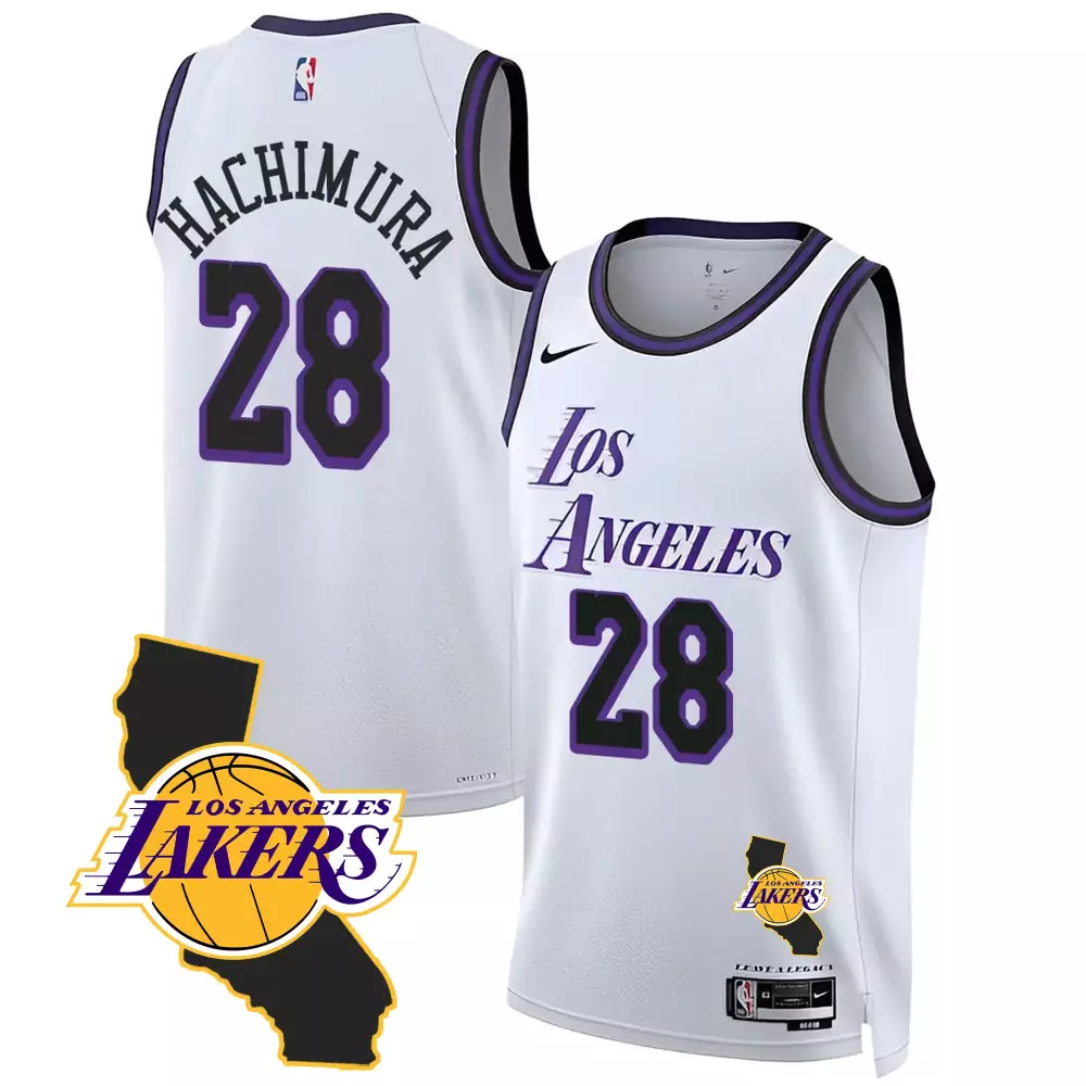 Rui Hachimura City California Patch Jersey | Los Angeles Lakers | All Stitched Fan Gear for Men, Women & Youth
