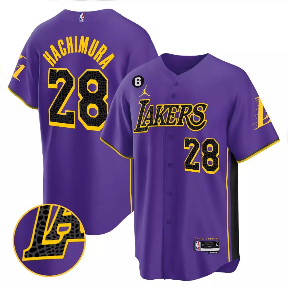 Rui Hachimura Purple Cool Base Mamba Jersey | Los Angeles Lakers | All Stitched Fan Gear for Men, Women & Youth