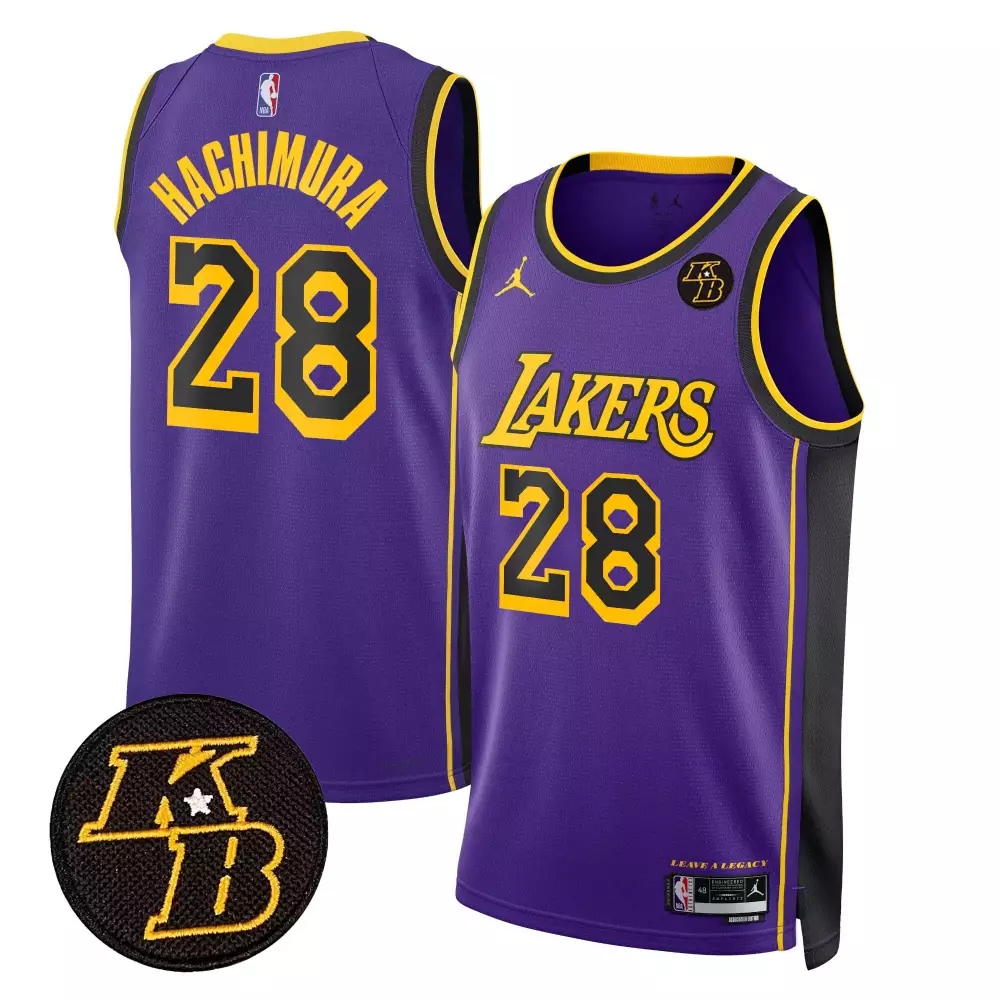 Rui Hachimura Statement Kobe Bryant Patch Swingman Jersey | Los Angeles Lakers | All Stitched Fan Gear for Men, Women & Youth