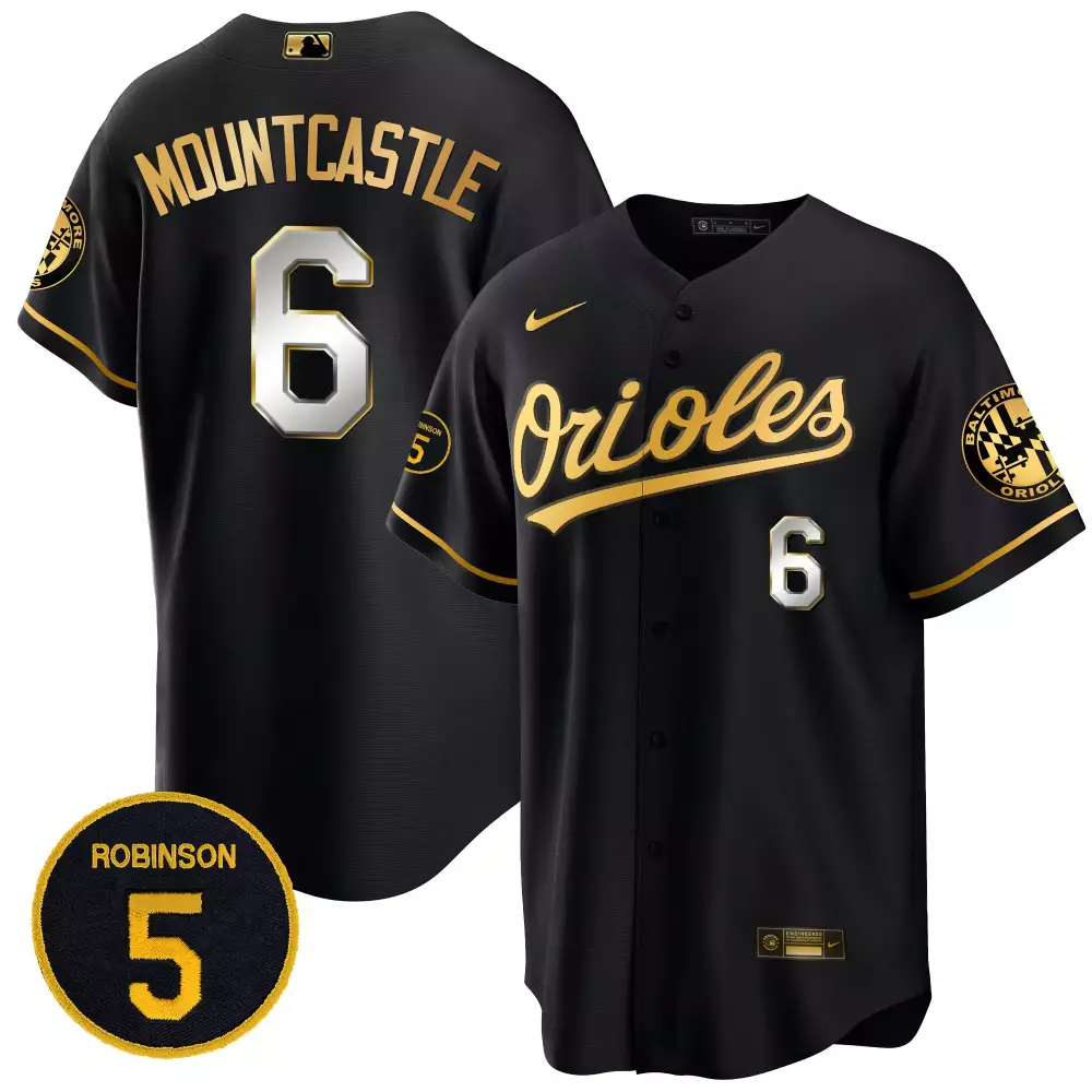 Ryan Mountcastle Baltimore Orioles Robinson Patch Black Limited Men's Cool Base Jersey | All Stitched Fan Gear | For Men, Women & Youth