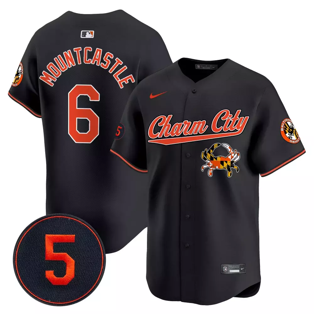 Ryan Mountcastle Baltimore Orioles Robinson Patch Black Men's Vapor Premier Jersey V8 | All Stitched Fan Gear | For Men, Women & Youth
