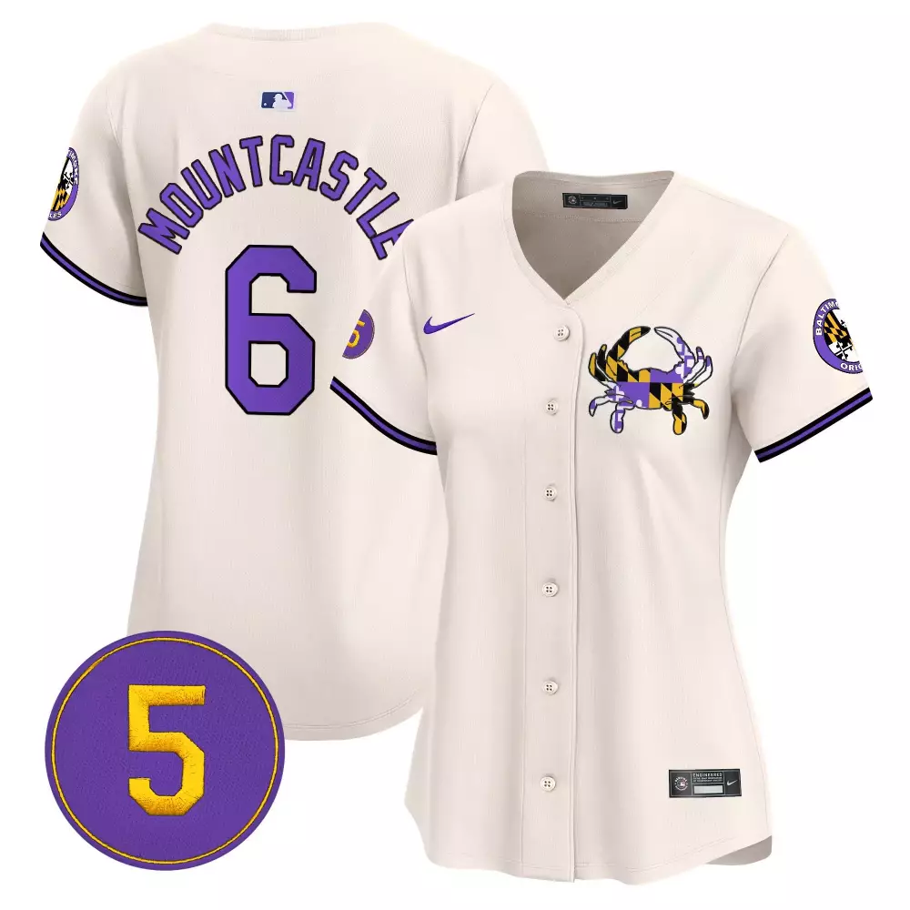 Ryan Mountcastle Cream Women's Baltimore Orioles Purple Jersey | Stitched Limited Edition Fan Gear | For Men, Women & Youth