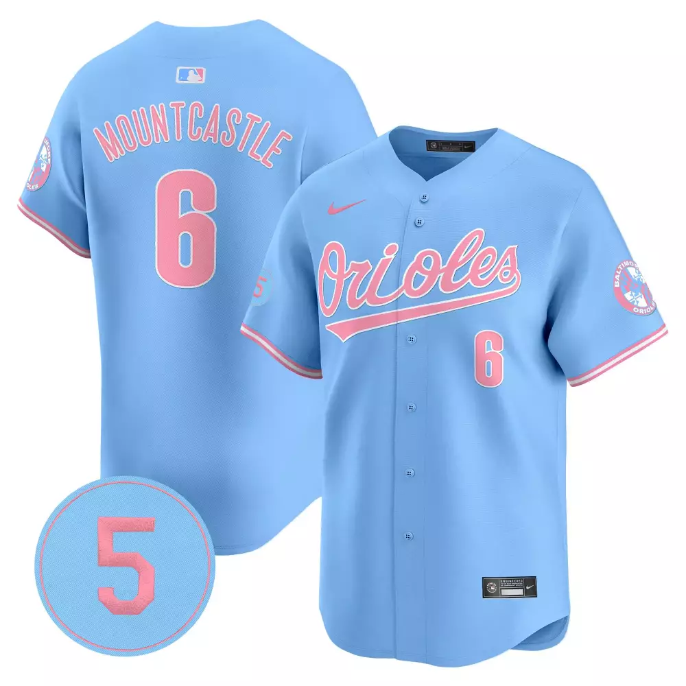 Ryan Mountcastle Light Blue Baltimore Orioles Bubblegum Pink Vapor Premier Limited Jersey | All Stitched | Fan Gear for Men, Women & Youth