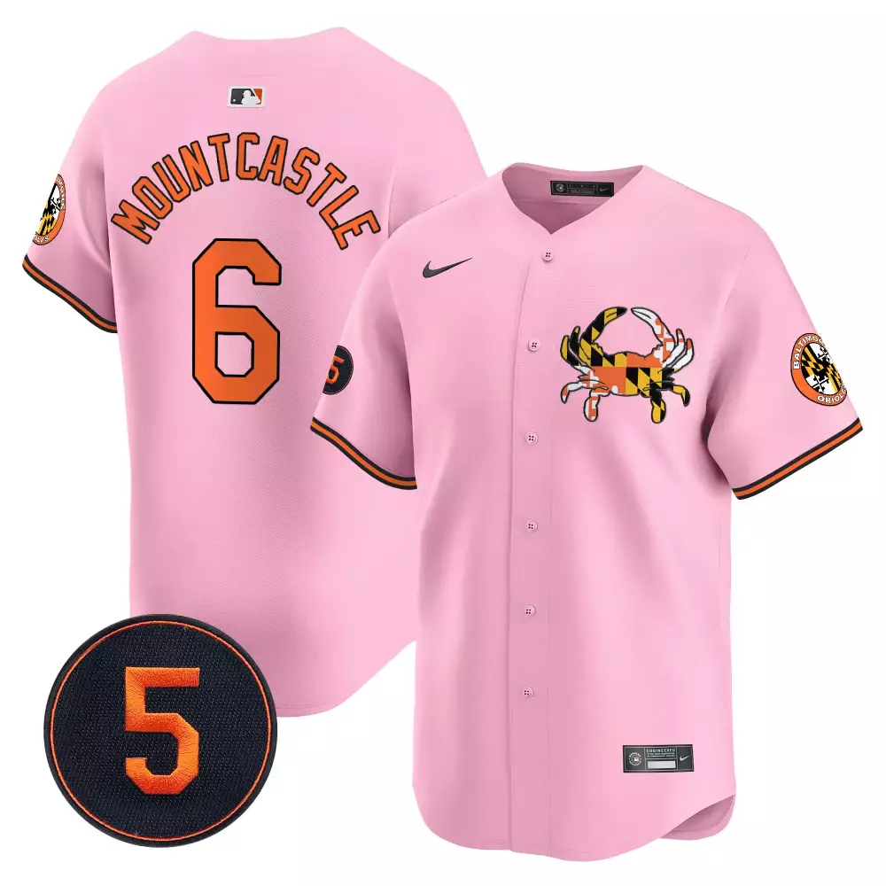 Ryan Mountcastle Light Pink Unisex Baltimore Orioles Robinson Patch Jersey V3 | Stitched Limited Edition Fan Gear | For Men, Women & Youth