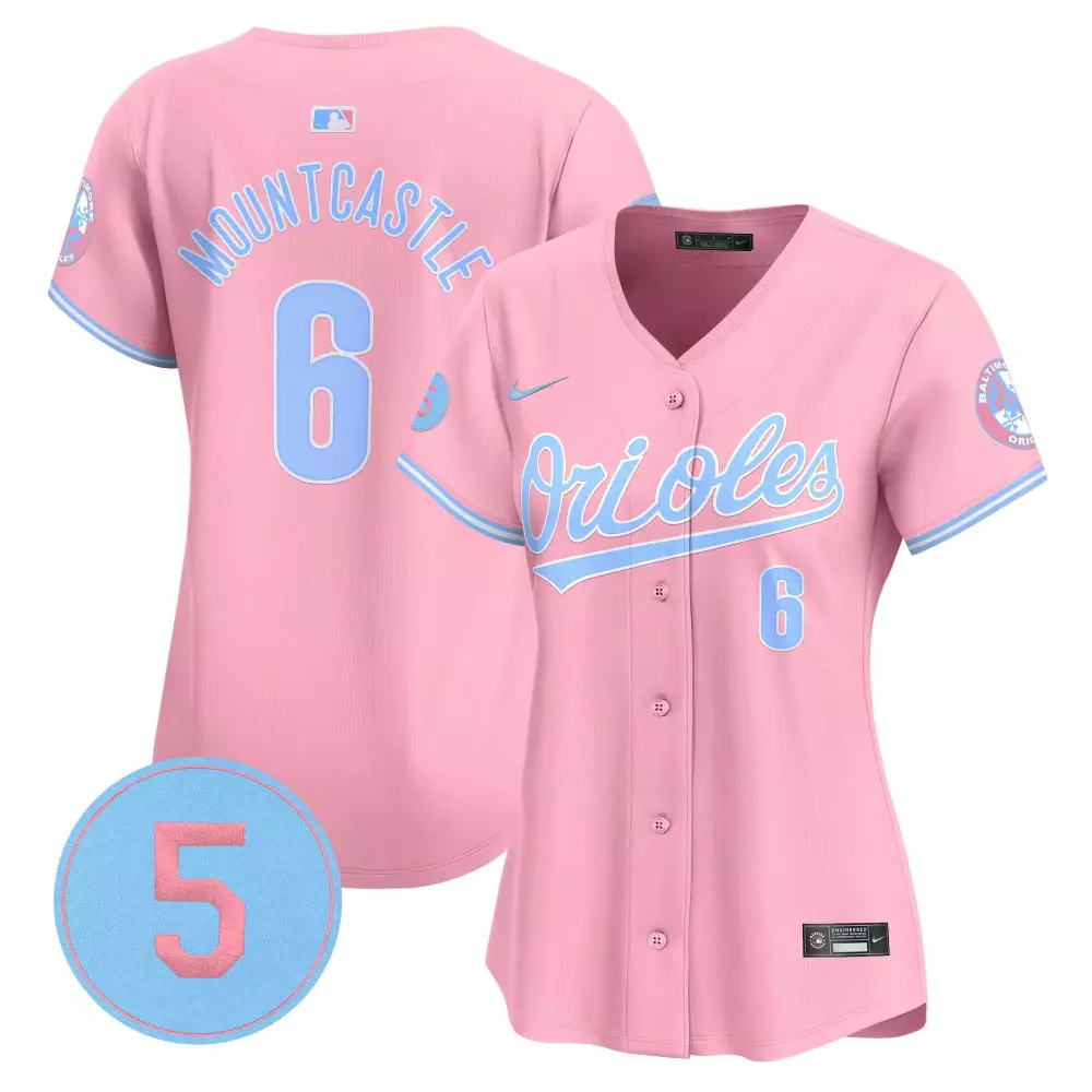 Ryan Mountcastle Baltimore Orioles Pink Womens Vapor Premier Jersey | Bubblegum Pink Robinson Patch Limited Edition | For Women & Youth