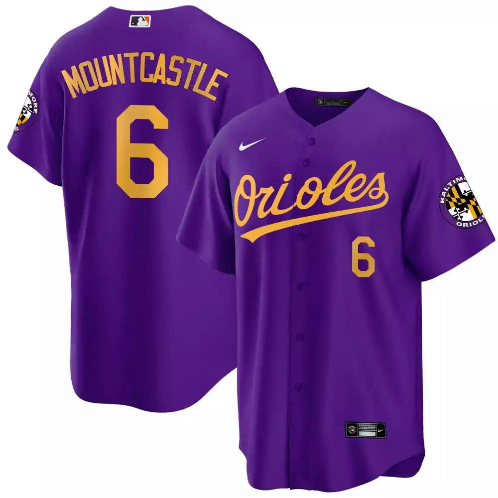Ryan Mountcastle Baltimore Orioles Purple Gold Vapor Premier Jersey | Camden Yards 30th Anniversary Patch Limited Edition | For Men, Women & Youth