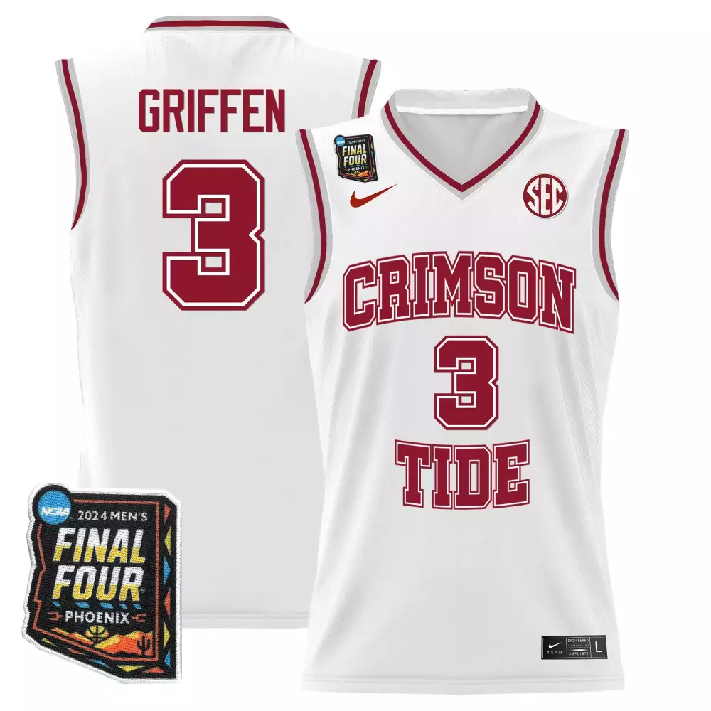Rylan Griffen Alabama Crimson Tide 2024 Final Four Limited Edition Jersey | Stitched White | Fan Gear for Men, Women & Youth