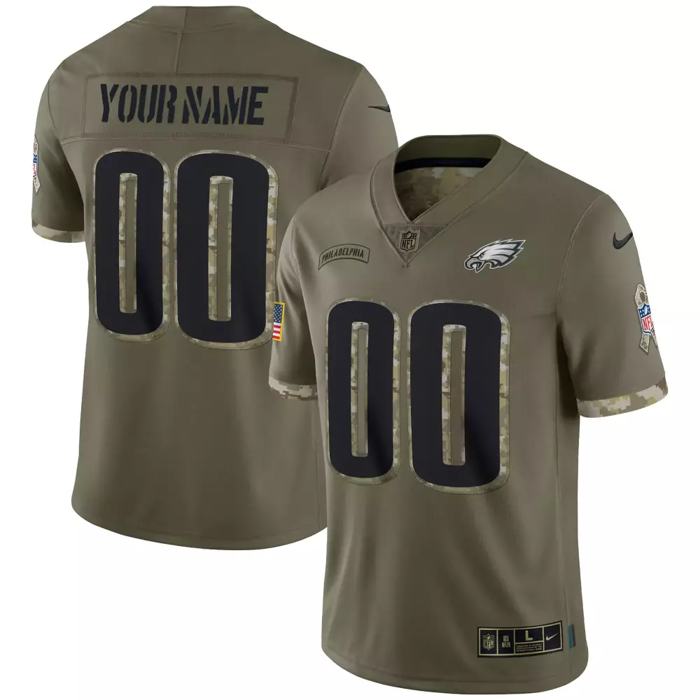 Salute to Service Youth Philadelphia Eagles Custom Name Jersey | All Stitched | For Youth