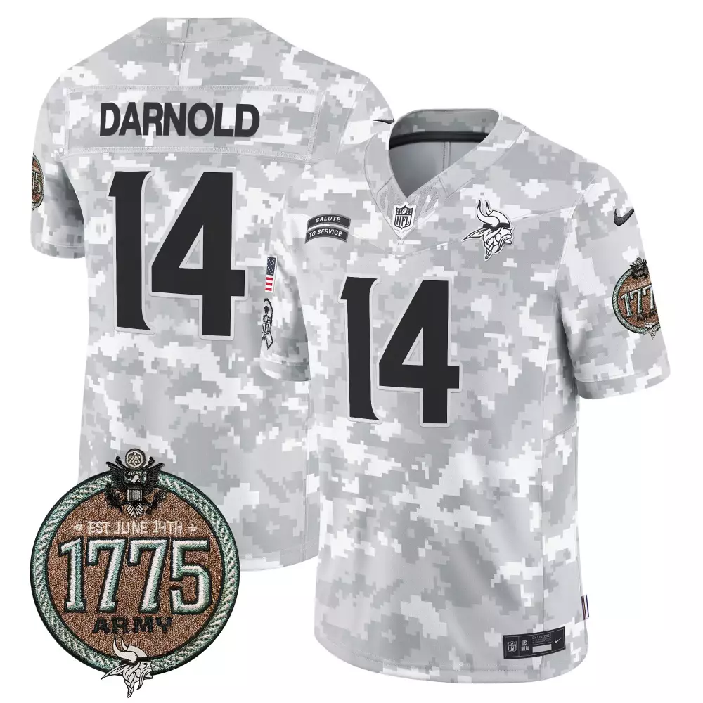 Sam Darnold Army Minnesota Vikings 2024 Salute to Service Jersey | Vapor Limited Edition | Fan Gear for All | For Men, Women & Youth