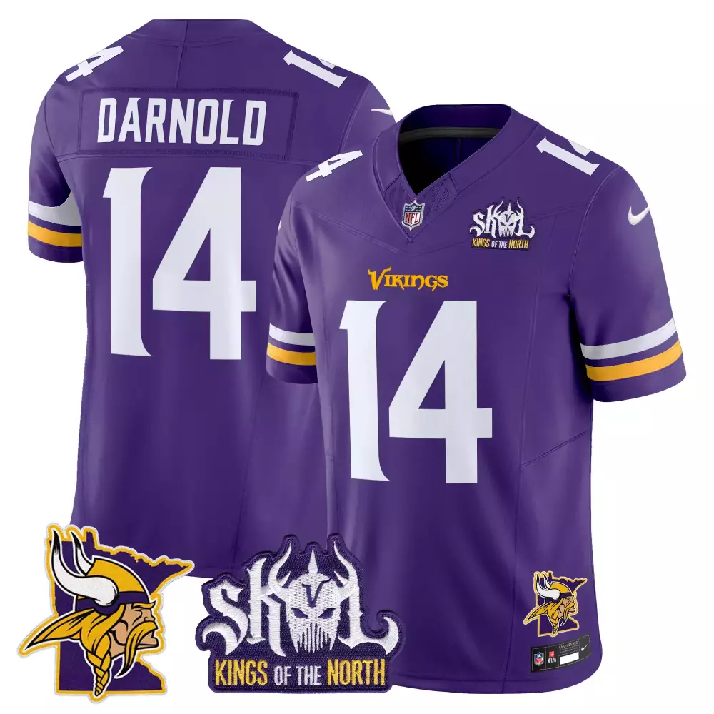 Sam Darnold Minnesota Vikings Purple Kings of the North Patch Vapor Limited Jersey V3 | All Stitched Style | For Men, Women & Youth