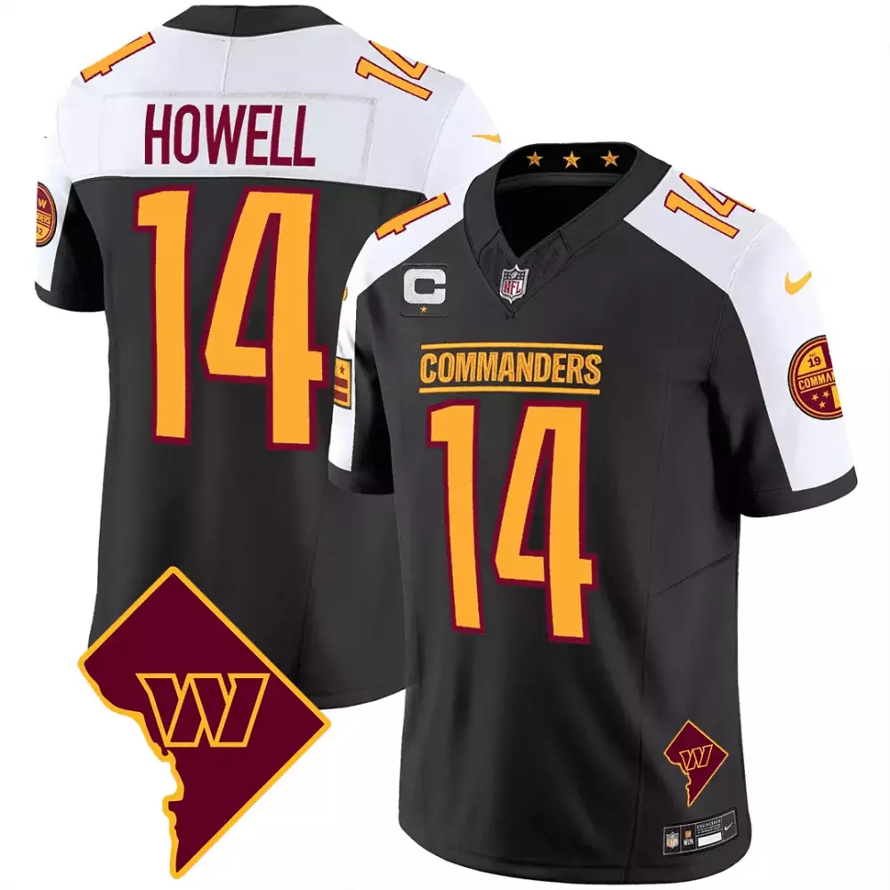 Sam Howell Black Alternate Jersey | Washington DC Map Patch | Stitched Fan Gear | For Men, Women & Youth