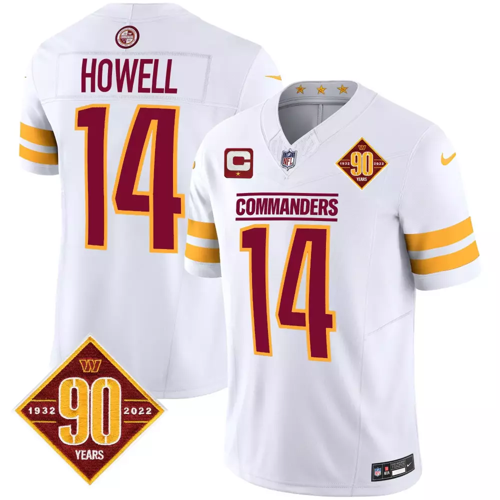 Sam Howell Washington Commanders 90th Anniversary White Jersey V2 | Stitched Men's Fan Gear | For Men, Women & Youth