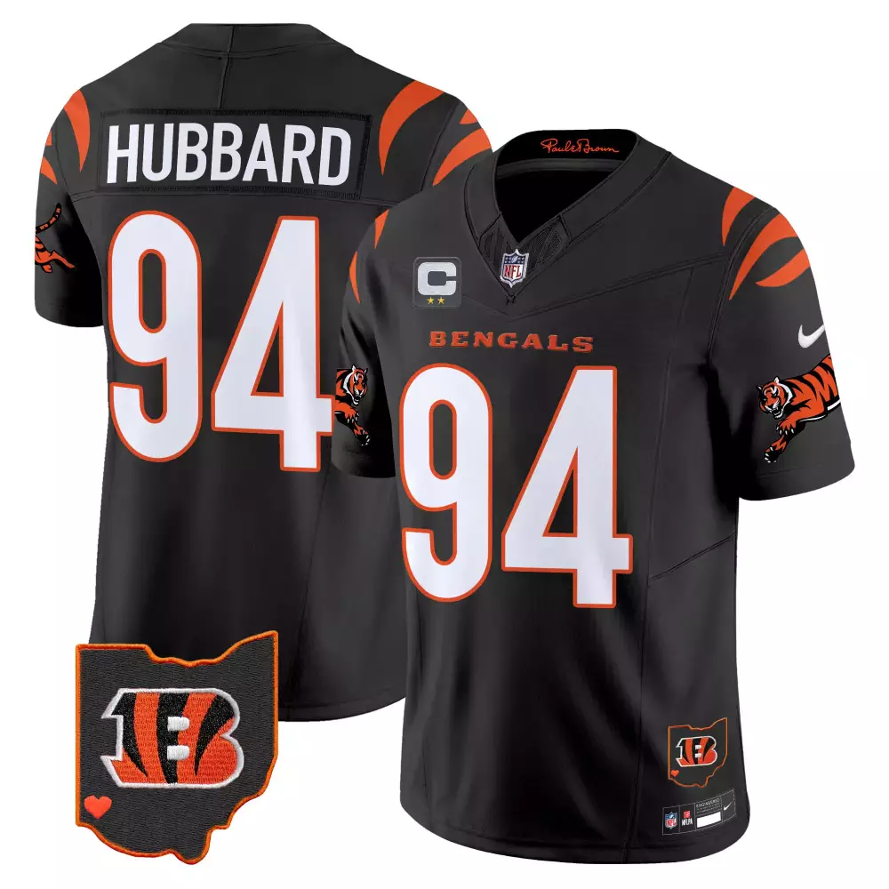 Sam Hubbard Black Men's Cincinnati Bengals 2024 Vapor Limited Jersey | All Stitched | Fan Gear for Men, Women & Youth