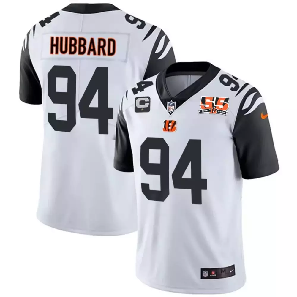 Sam Hubbard Cincinnati Bengals Color Rush Men's 55th Anniversary Patch Player Vapor Limited Jersey | All Stitched | For Men, Women & Youth