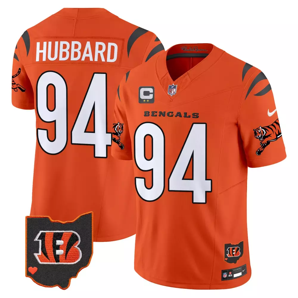 Sam Hubbard Cincinnati Bengals 2024 Orange Vapor Limited Jersey | Stitched Fan Gear | For Men, Women & Youth