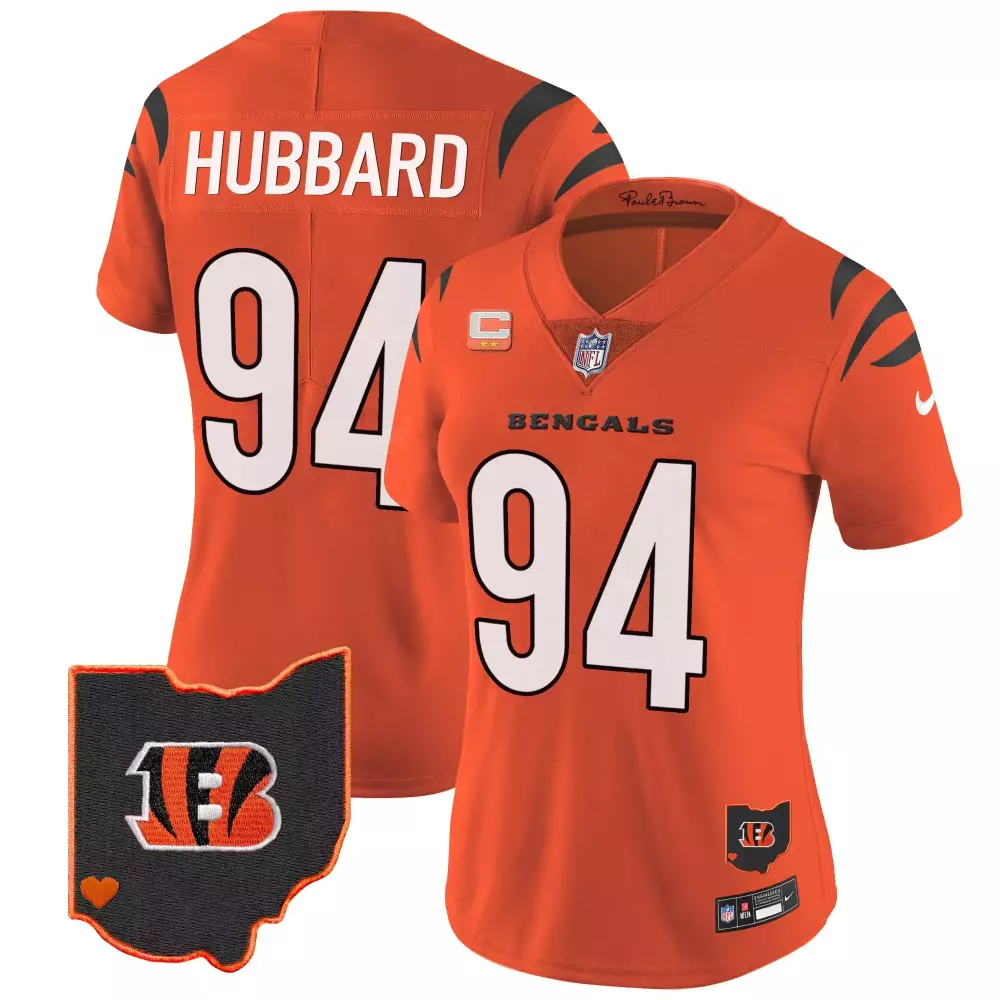 Sam Hubbard Cincinnati Bengals Ohio Patch Vapor Limited Jersey | Women's Stitched Fan Gear | For Men, Women & Youth