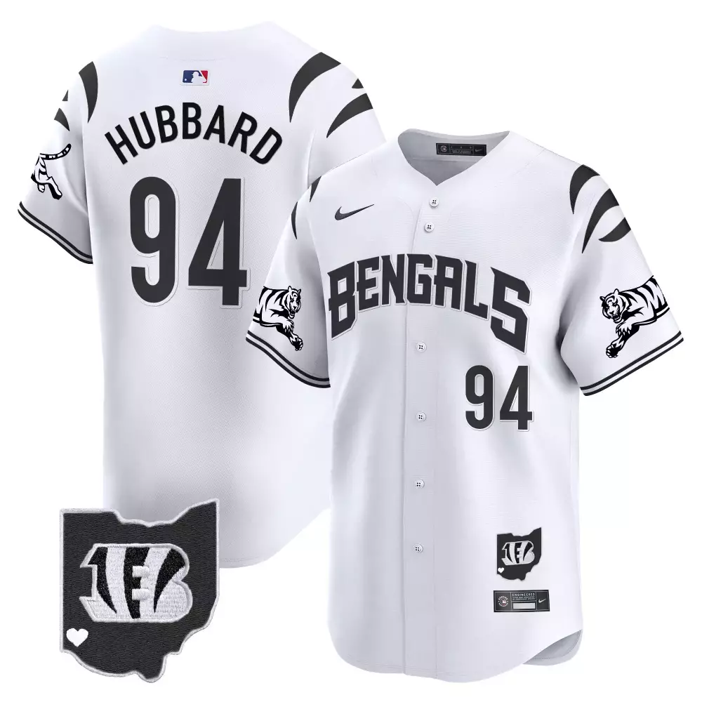 Sam Hubbard Cincinnati Bengals White Vapor Premier Limited Jersey | Stitched Fan Gear | For Men, Women & Youth