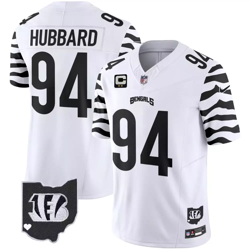 Sam Hubbard Cincinnati Bengals White Men's Stripes Vapor Limited Jersey | All Stitched | Stylish Fan Gear for Game Day | For Men, Women & Youth