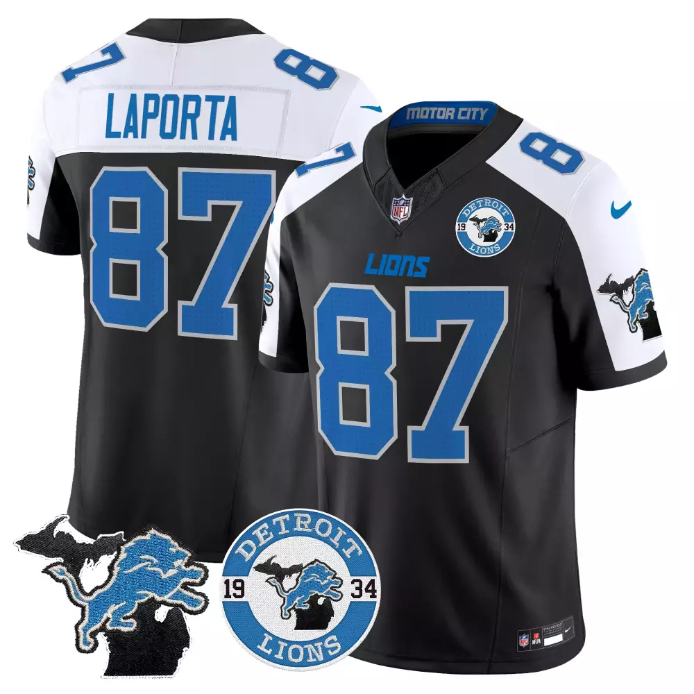 Sam Laporta Detroit Lions 2024 Vapor Jersey | Stitched Est 1934 Patch | Limited Edition Fan Gear | For Men, Women & Youth