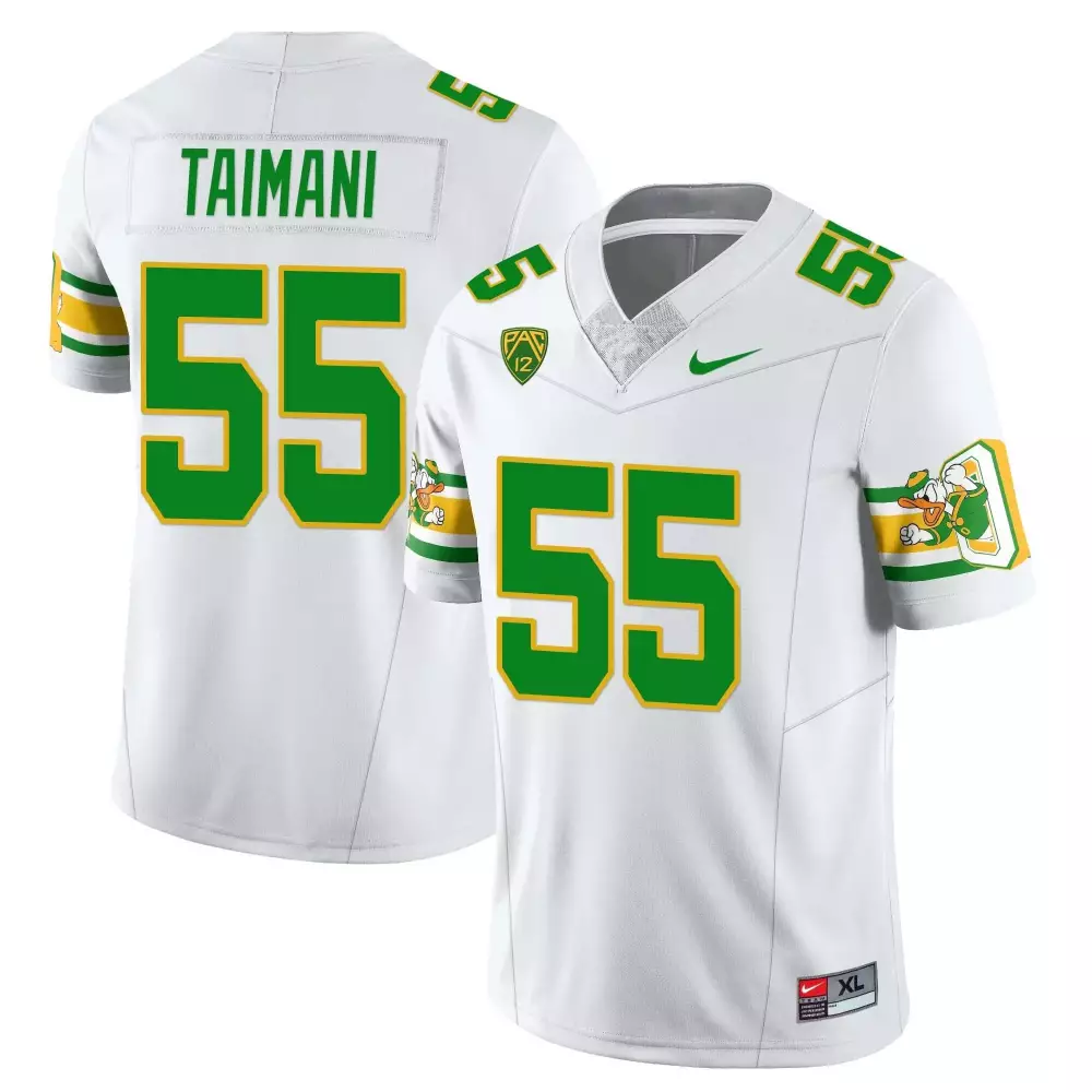 Sam Taimani White Oregon Ducks 1984 Throwback Jersey | Stitched Men's Style | Game Day Outfit | For Men, Women & Youth