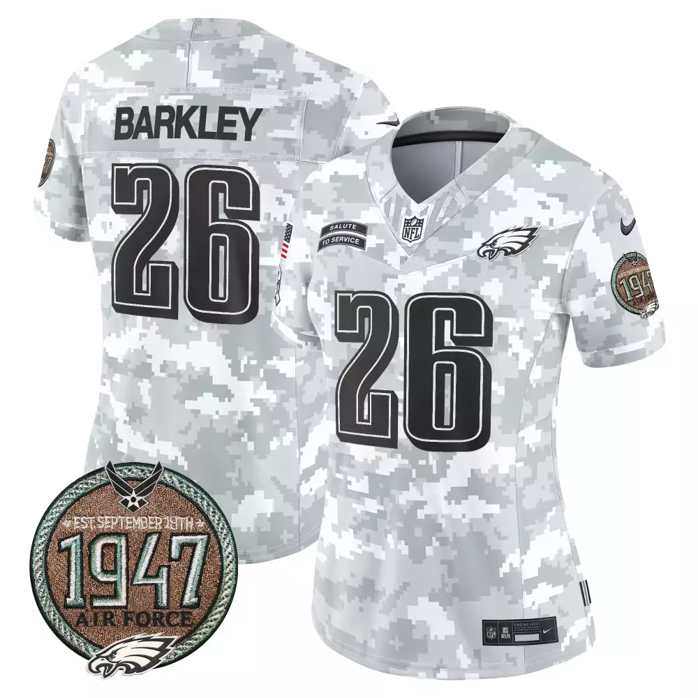Saquon Barkley Air Force Women's Philadelphia Eagles 2024 Salute to Service Jersey | Vapor Limited | For Women & Youth